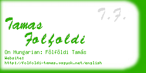 tamas folfoldi business card